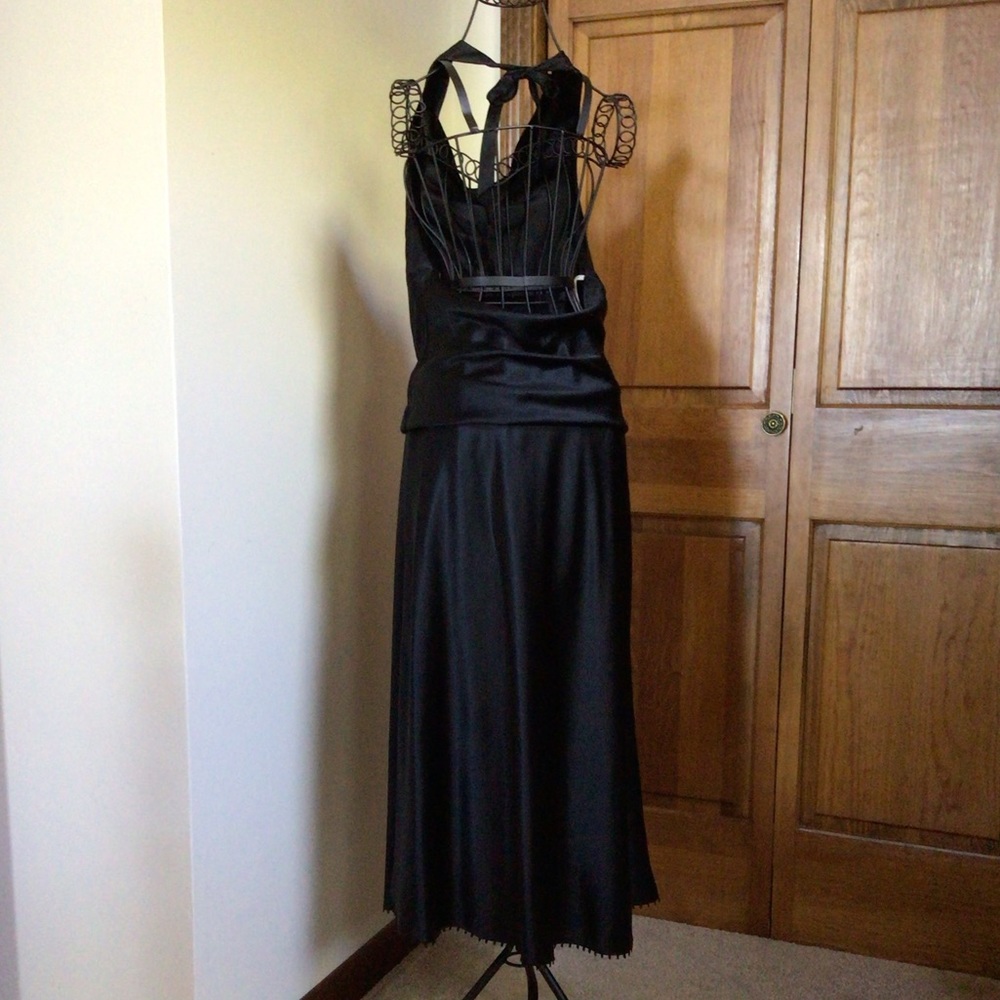 Sara Isabella NEW black silk halter dress, 4 - Picture 7 of 10